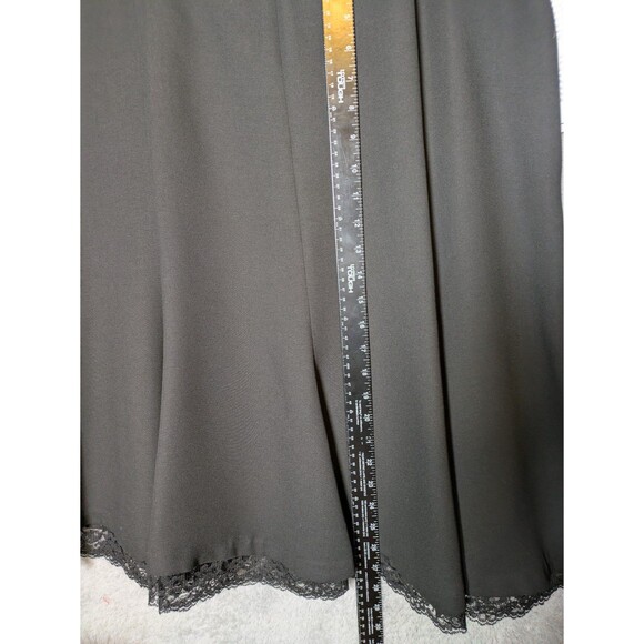 Black Flare Midi Skirt w/ Lace Size 16 NWT flounce pencil dark academia corpcore - Picture 4 of 6